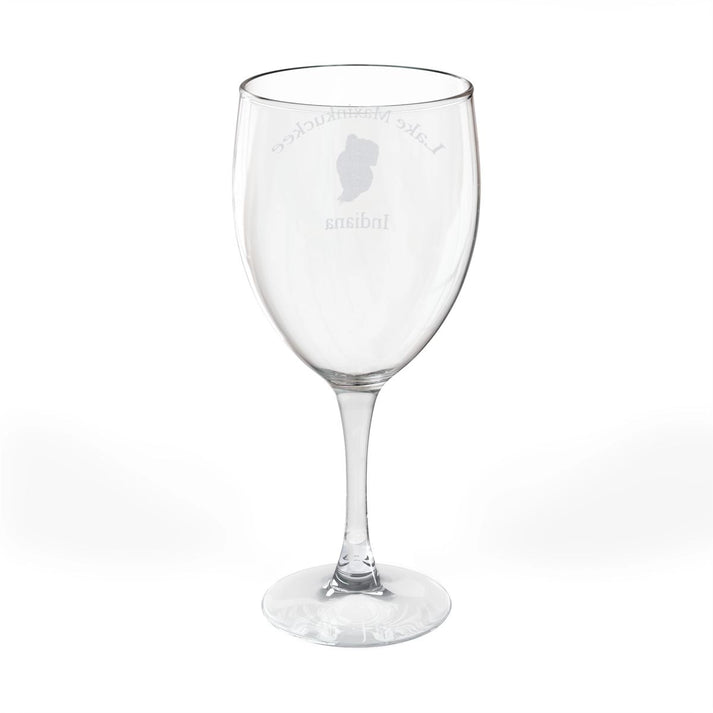 Indiana  Lake  Maxinkuckee  Engraved  Wine  Glass  other  position  view  from  back  10.5oz.webp