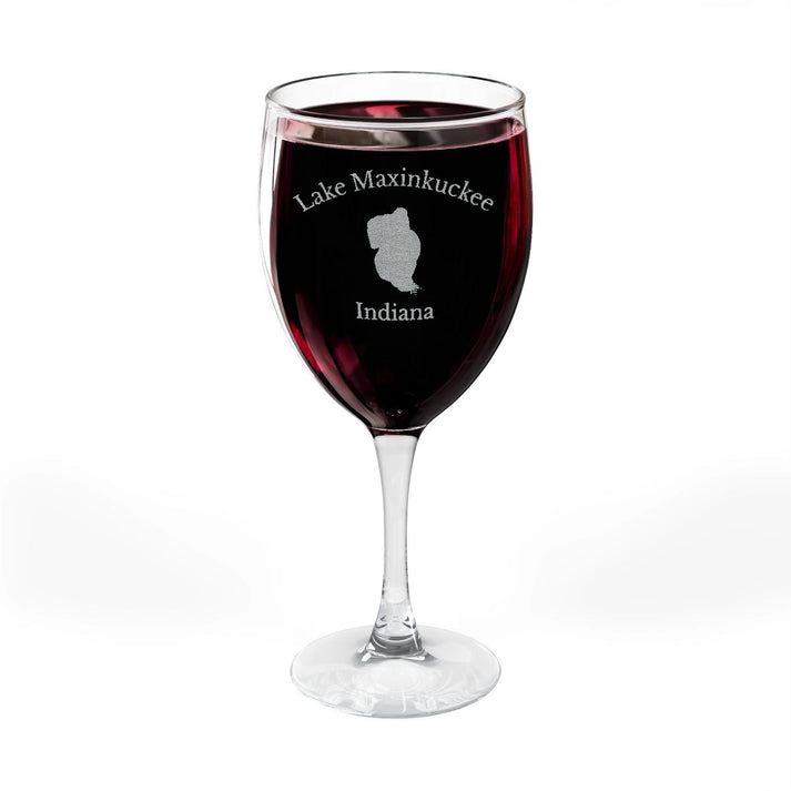 Indiana  Lake  Maxinkuckee  Engraved  Wine  Glass  other  position  view  from  front-full  10.5oz.webp