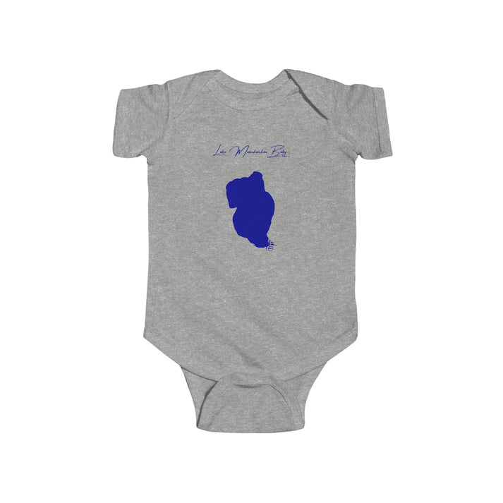 Indiana  Lake  Maxinkuckee  Onesie  front  position  view  from  front  heather.webp