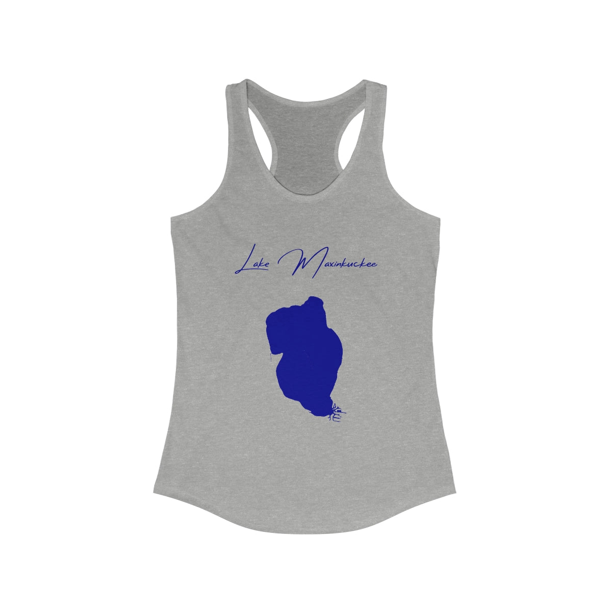 Indiana  Lake  Maxinkuckee  Racerback-Tank  front  position  view  from  front  heather  grey.webp
