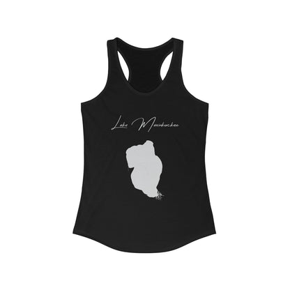 Indiana  Lake  Maxinkuckee  Racerback-Tank  front  position  view  from  front  solid  black.webp