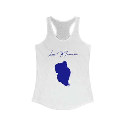 Indiana  Lake  Maxinkuckee  Racerback-Tank  front  position  view  from  front  solid  white.webp