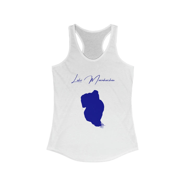 Indiana  Lake  Maxinkuckee  Racerback-Tank  front  position  view  from  front  solid  white.webp