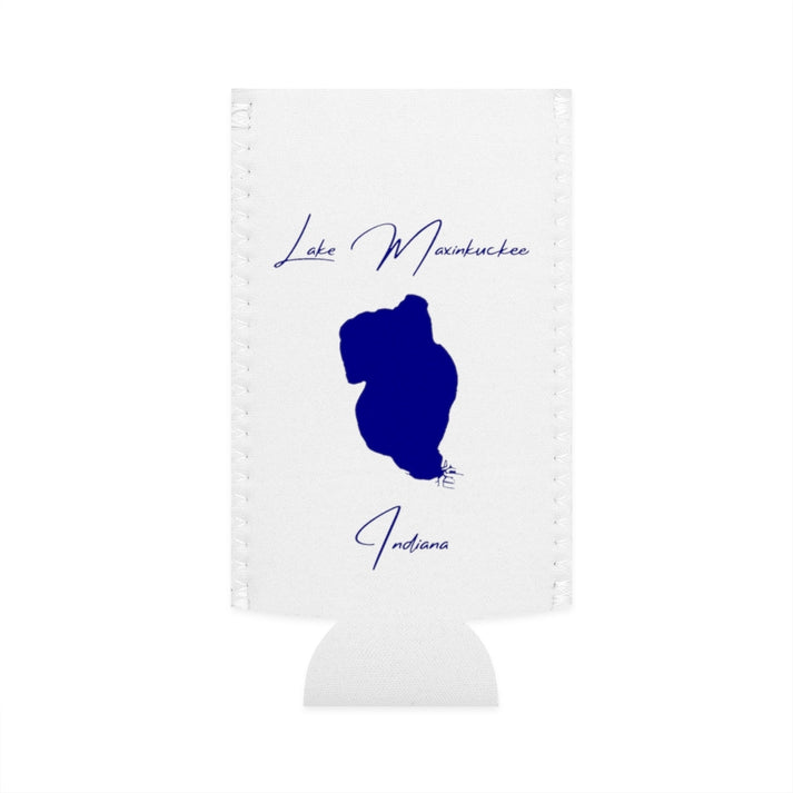 Indiana  Lake  Maxinkuckee  Slim  Can  Koozie  front  position  view  from  flat-front  white.webp