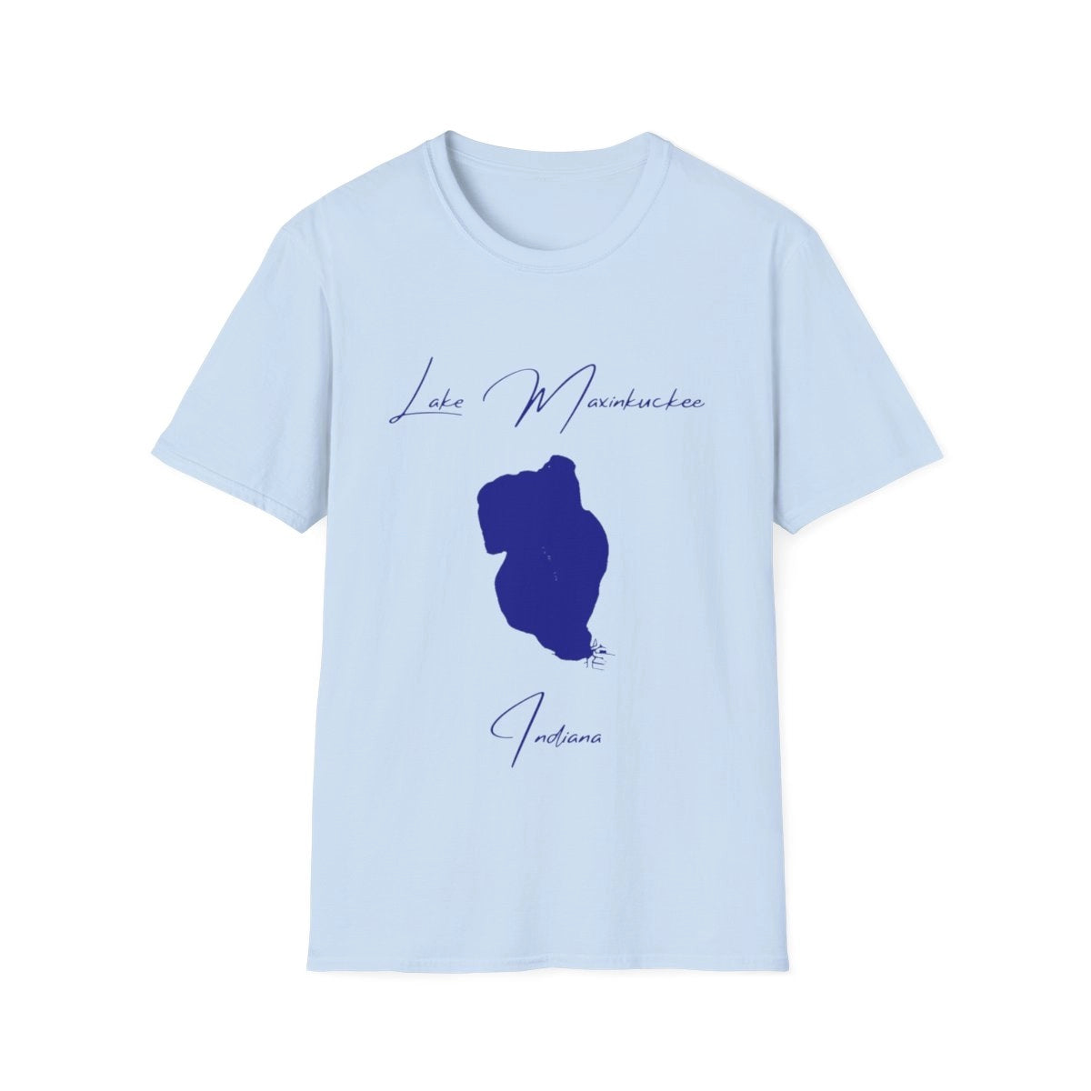 Indiana  Lake  Maxinkuckee  T-shirt  front  position  view  from  front  light  blue.webp