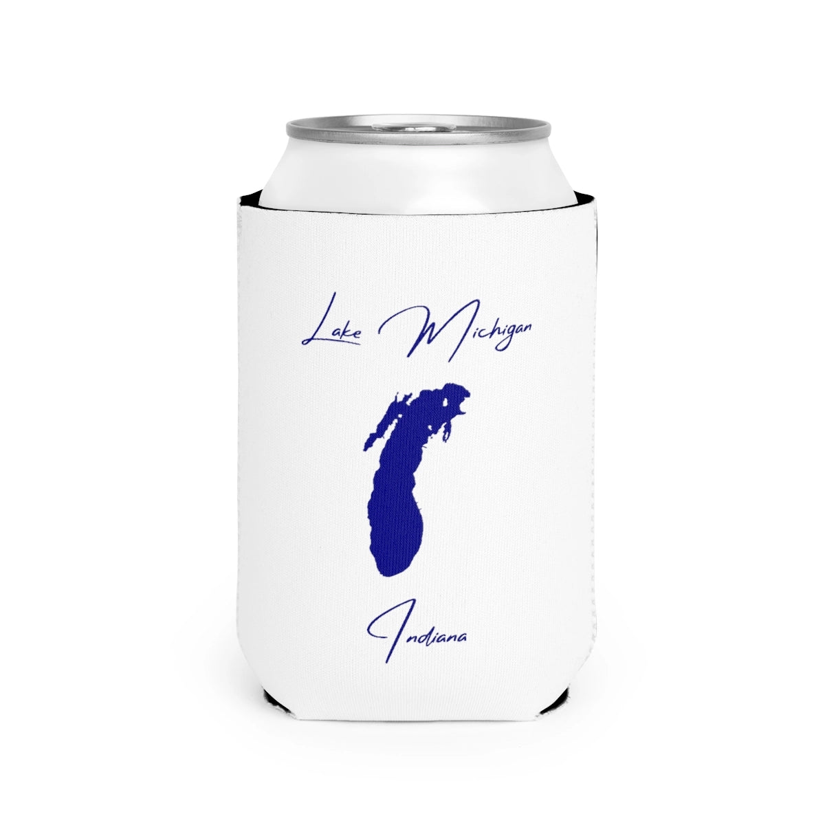 Indiana  Lake  Michigan  Can  Koozie  front  position  view  from  front-2  white.webp