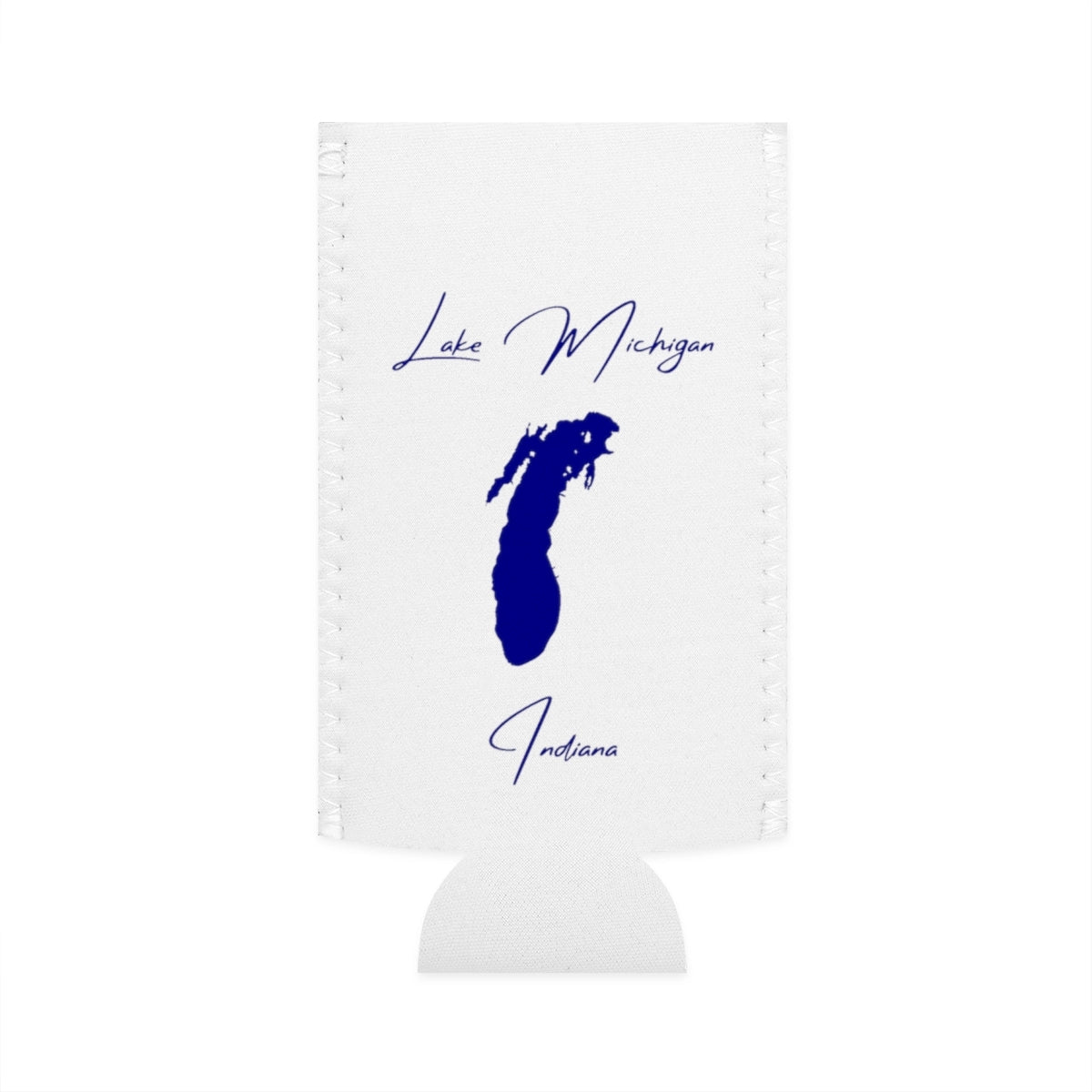 Indiana  Lake  Michigan  Slim  Can  Koozie  front  position  view  from  flat-front  white.webp