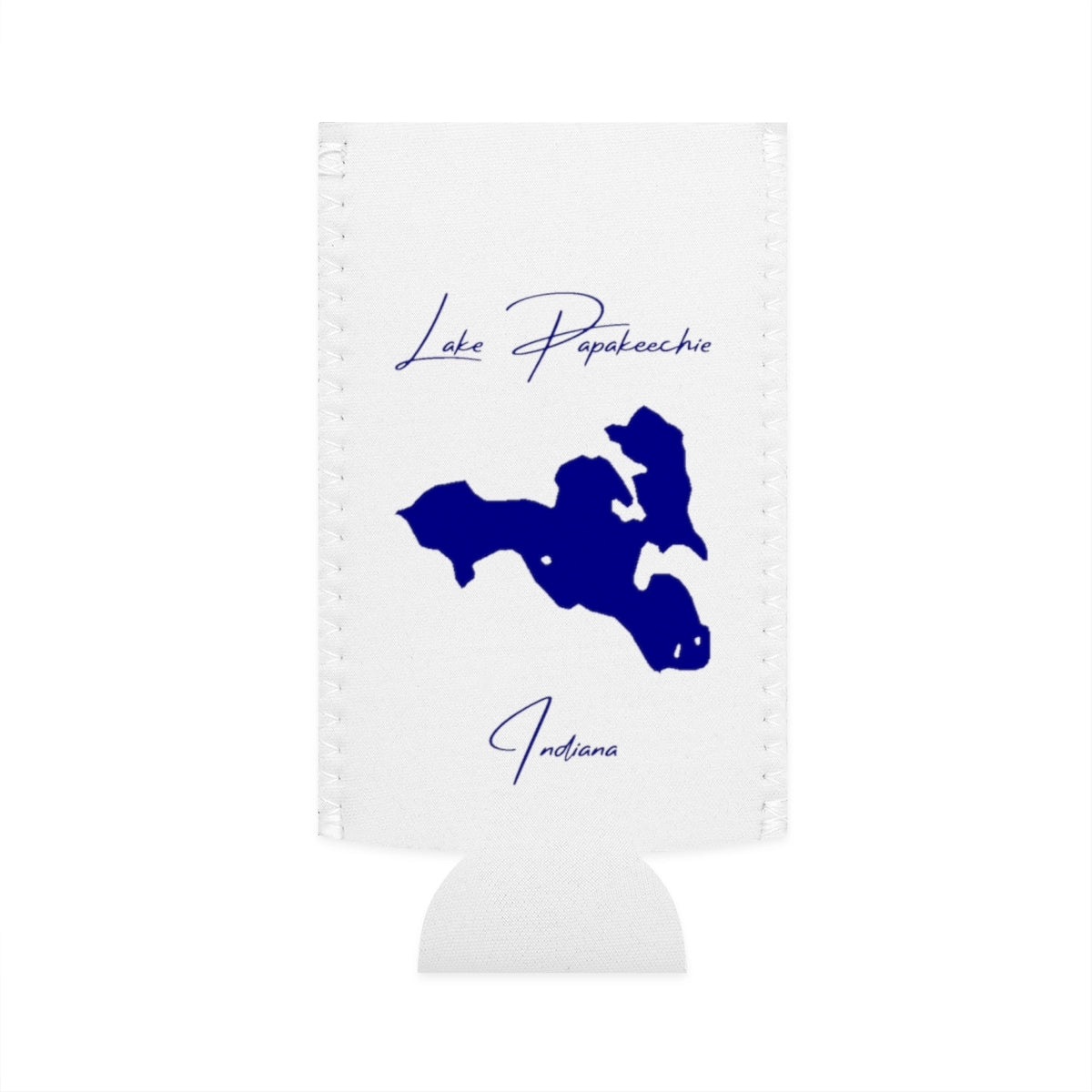 Indiana  Lake  Papakeechie  Slim  Can  Koozie  front  position  view  from  flat-front  white.webp