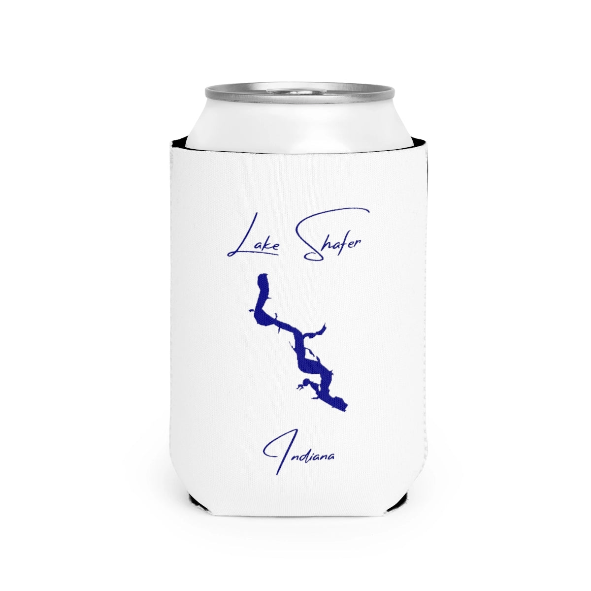 Indiana  Lake  Shafer  Can  Koozie  front  position  view  from  front-2  white.webp