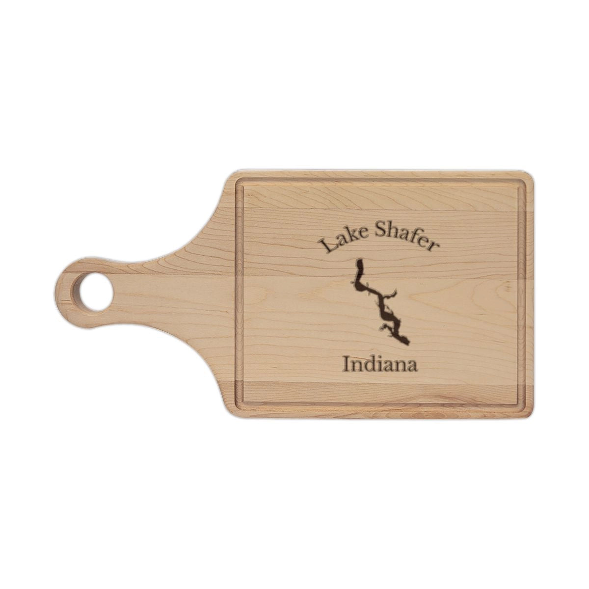 Indiana  Lake  Shafer  Engraved  Cutting  Board  front  position  view  from  front  maple.webp