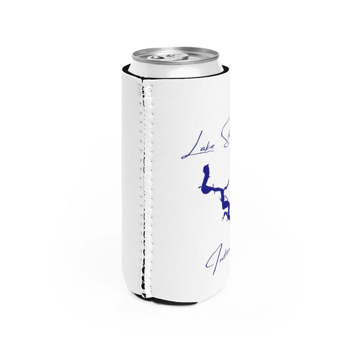 Indiana  Lake  Shafer  Slim  Can  Koozie  all  position  view  from  right  white.webp