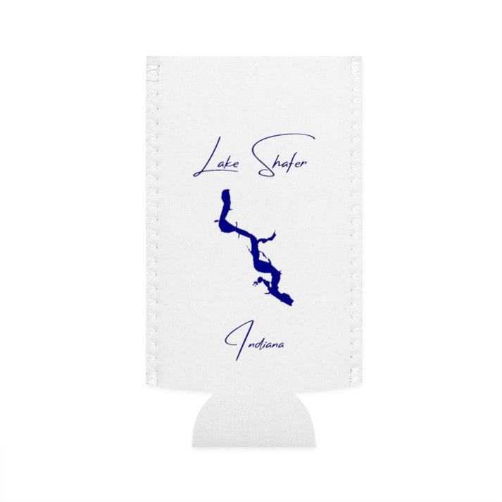 Indiana  Lake  Shafer  Slim  Can  Koozie  front  position  view  from  flat-front  white.webp