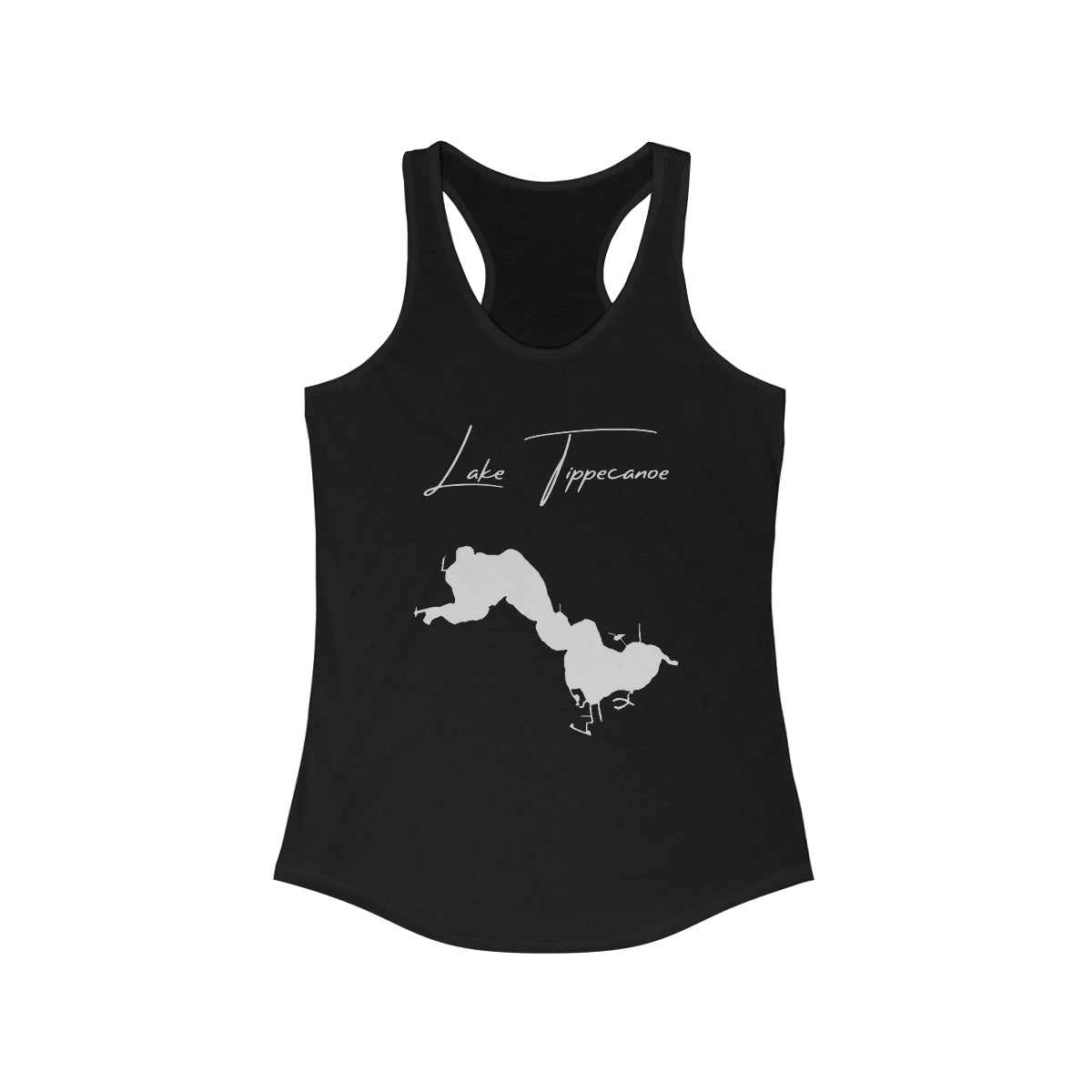 Indiana  Lake  Tippecanoe  Racerback-Tank  front  position  view  from  front  solid  black.webp