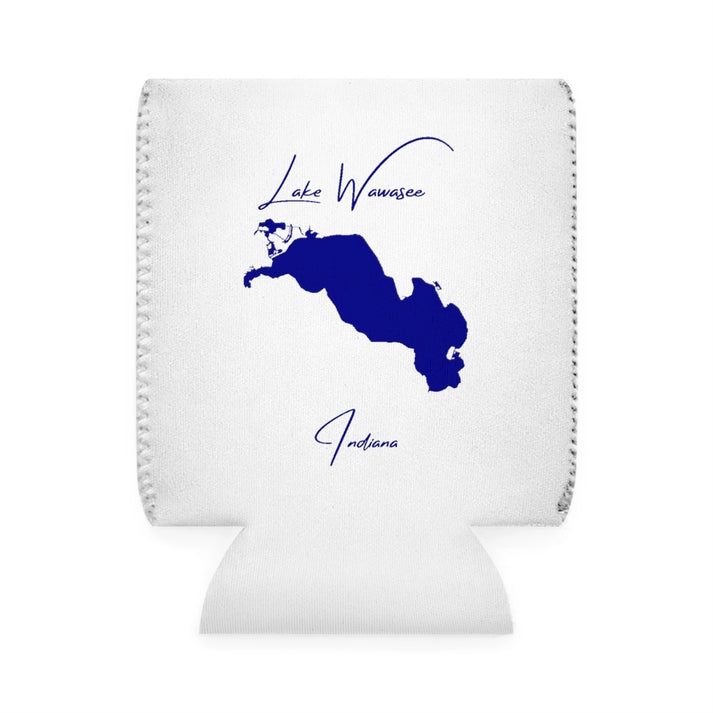 Indiana  Lake  Wawasee  Can  Koozie  front  position  view  from  front-1  white.webp