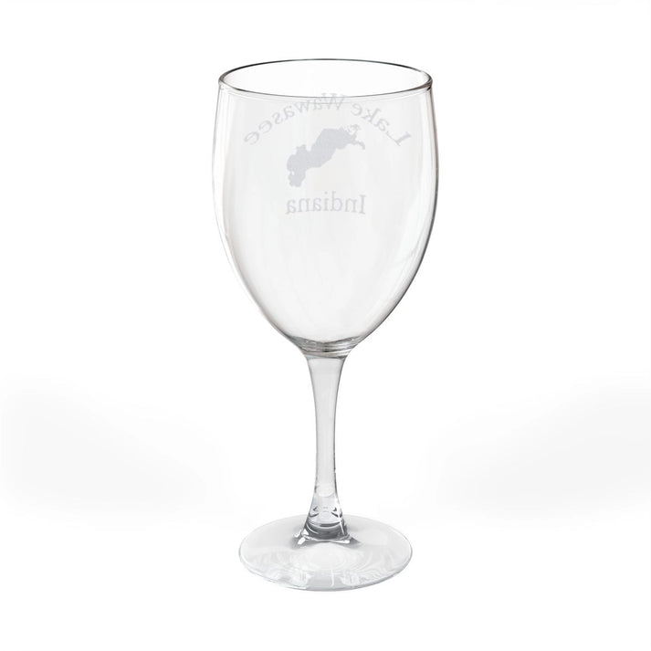 Indiana  Lake  Wawasee  Engraved  Wine  Glass  other  position  view  from  back  10.5oz.webp