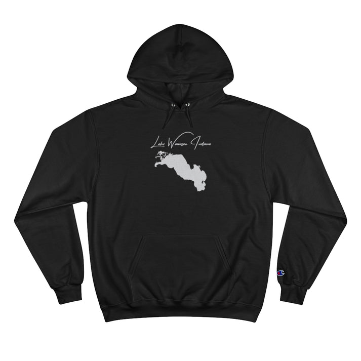 Indiana  Lake  Wawasee  Hoodie  front  position  view  from  front  black.webp