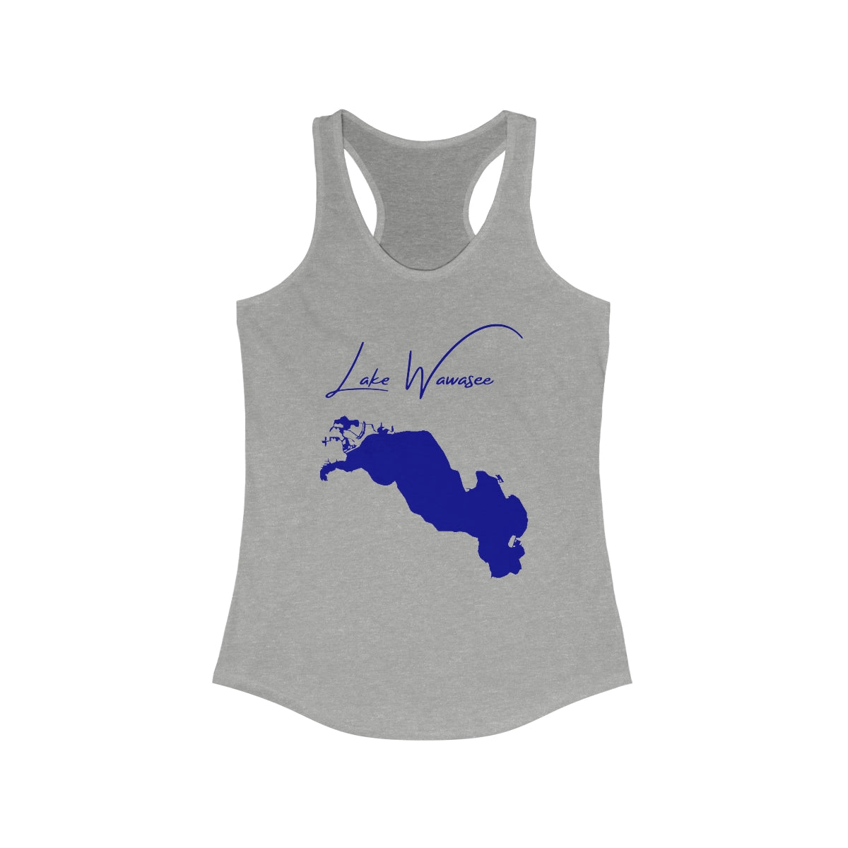 Indiana  Lake  Wawasee  Racerback-Tank  front  position  view  from  front  heather  grey.webp