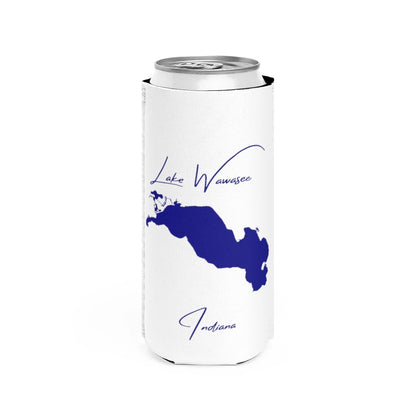 Indiana  Lake  Wawasee  Slim  Can  Koozie  front  position  view  from  front  white.webp