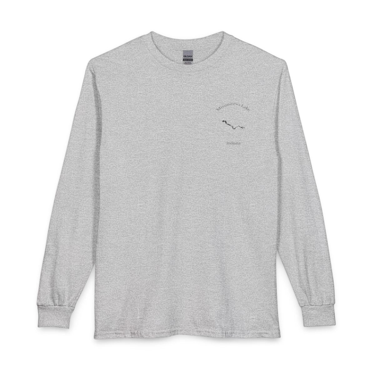 Indiana  Mississinewa  Lake  Long  Sleeve  Fishing  T-shirt  front  position  view  from  front  sport  grey.webp