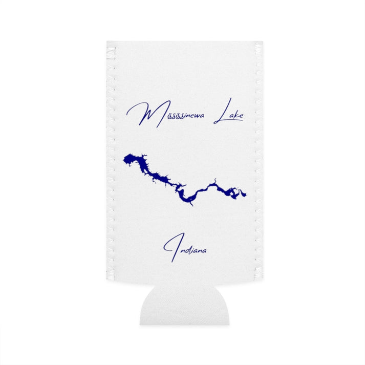 Indiana  Mississinewa  Lake  Slim  Can  Koozie  front  position  view  from  flat-front  white.webp