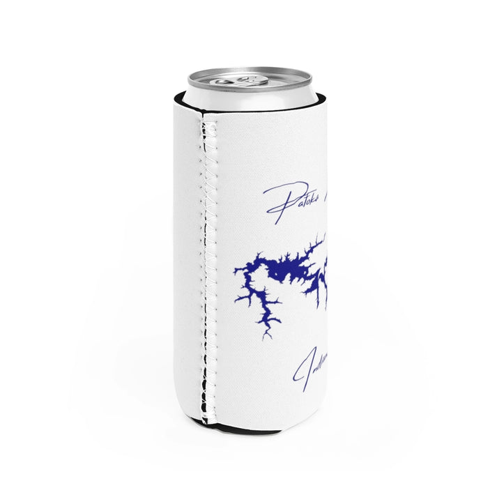 Indiana  Patoka  Lake  Slim  Can  Koozie  all  position  view  from  right  white.webp
