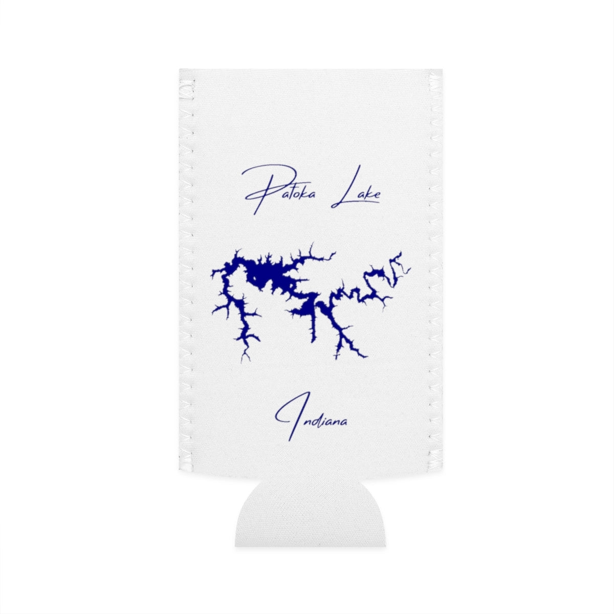 Indiana  Patoka  Lake  Slim  Can  Koozie  front  position  view  from  flat-front  white.webp