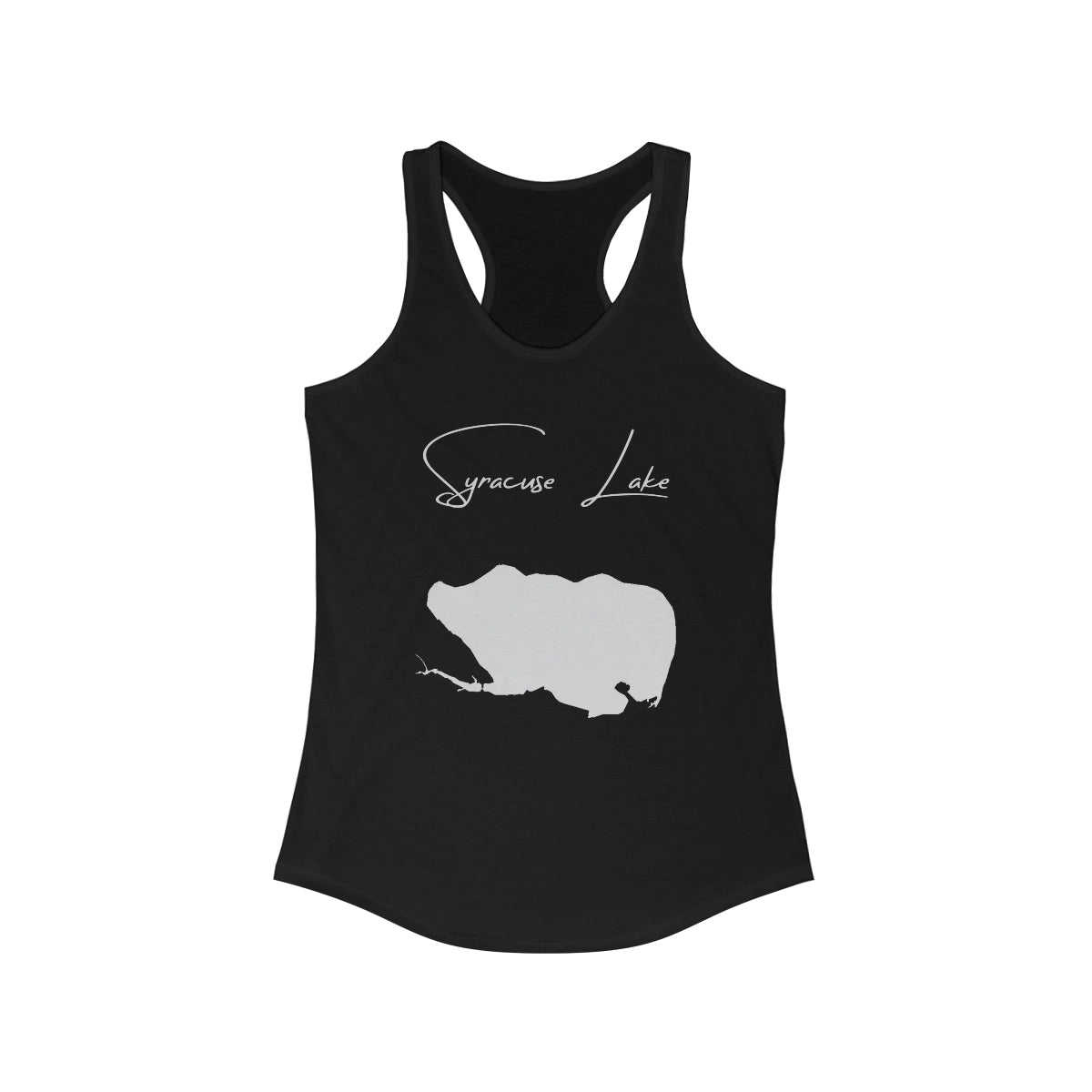 Indiana  Syracuse  Lake  Racerback-Tank  front  position  view  from  front  solid  black.webp