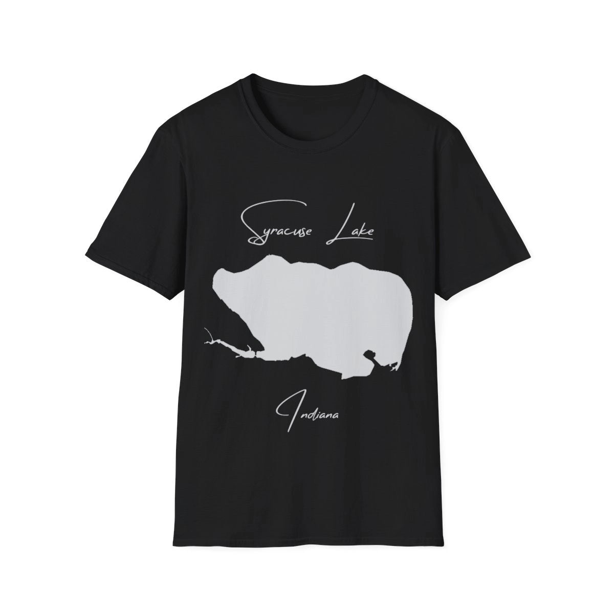 Indiana  Syracuse  Lake  T-shirt  front  position  view  from  front  black.webp