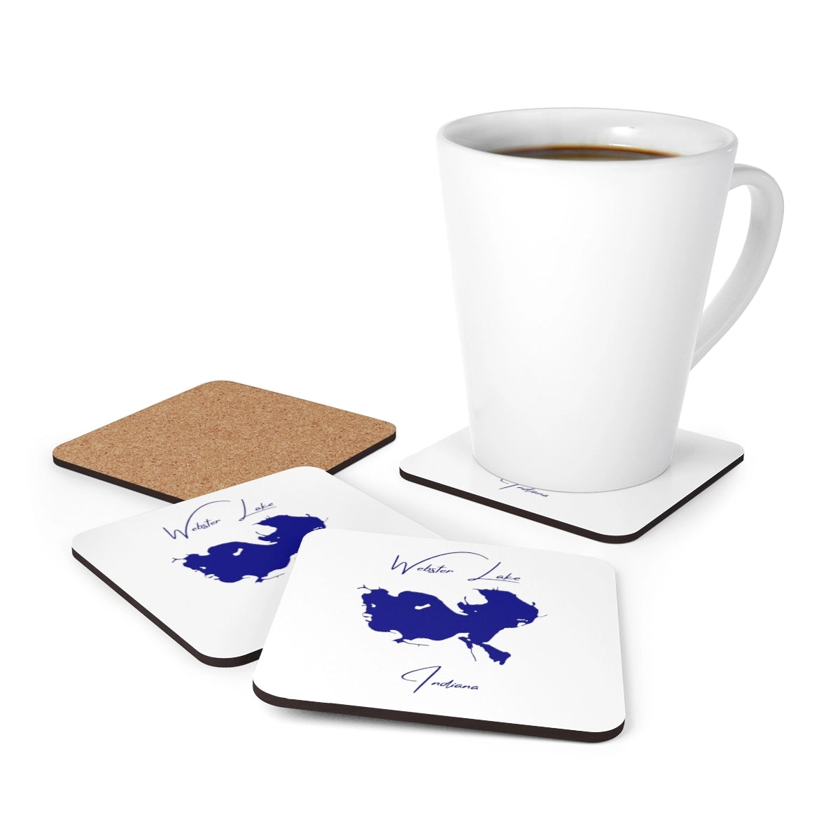 Indiana  Webster  Lake  Coaster  Set  front  position  view  from  context-1  3.75  x  3.75.webp