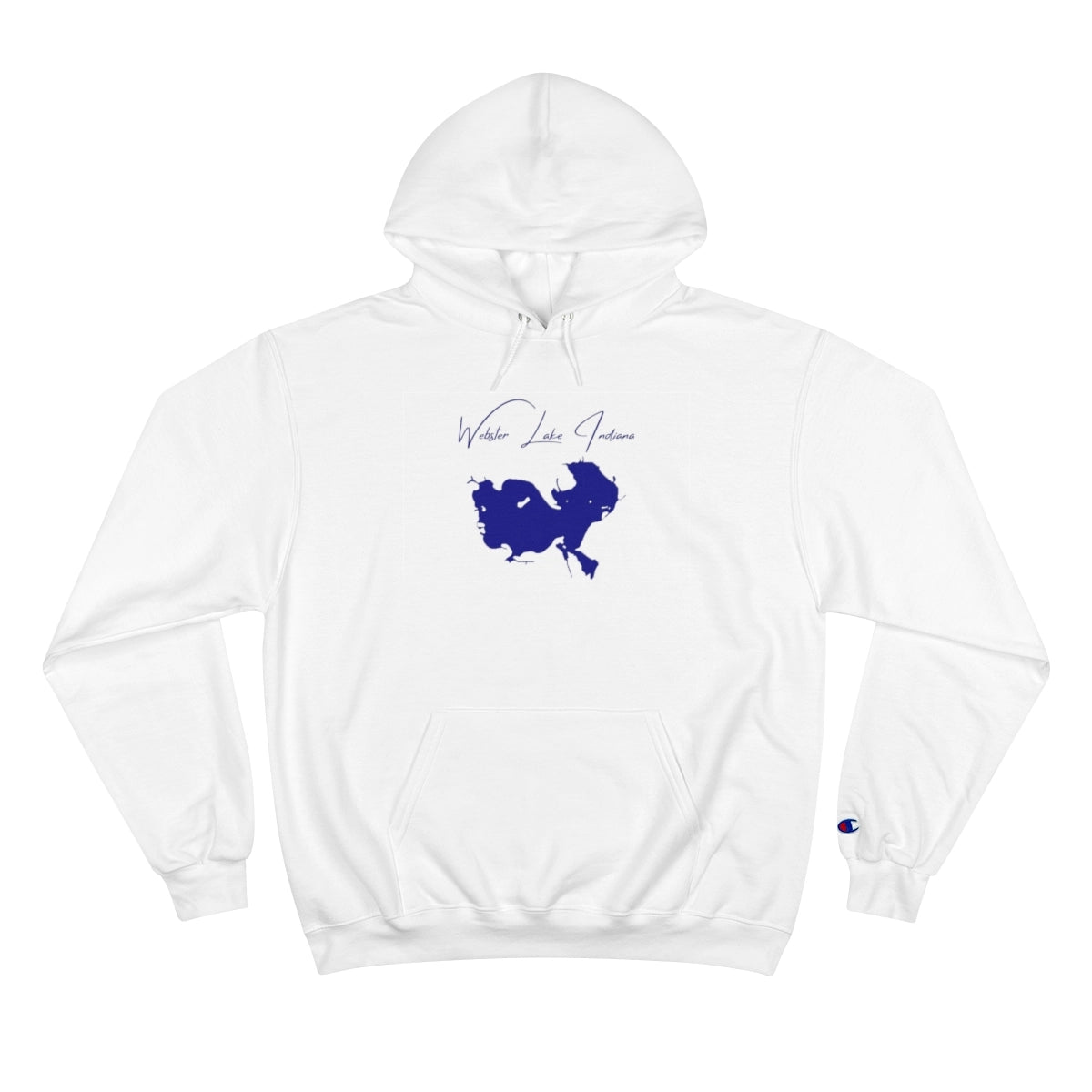 Indiana  Webster  Lake  Hoodie  front  position  view  from  front  white.webp