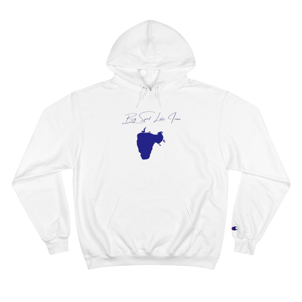 Iowa  Big  Spirit  Lake  Hoodie  front  position  view  from  front  white.webp