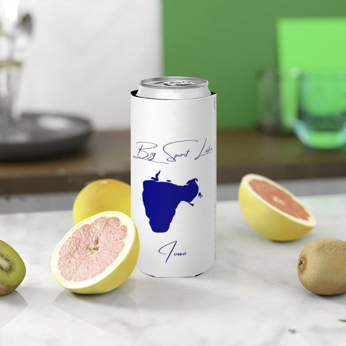 Iowa  Big  Spirit  Lake  Slim  Can  Koozie  front  position  view  from  context-2  white.webp