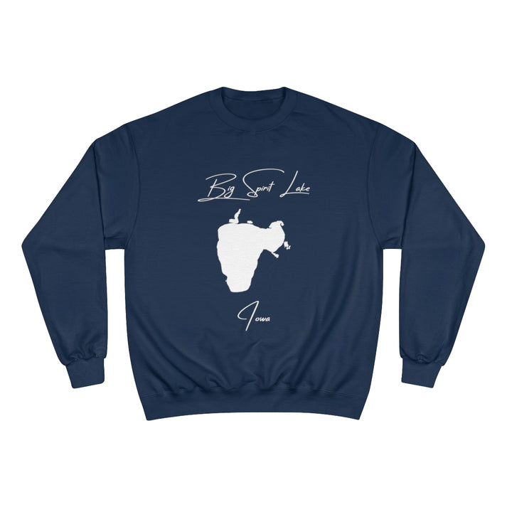 Iowa  Big  Spirit  Lake  Sweatshirt  front  position  view  from  front  navy.webp