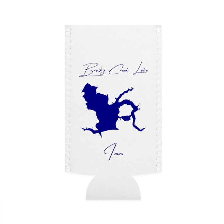 Iowa  Brushy  Creek  Lake  Slim  Can  Koozie  front  position  view  from  flat-front  white.webp