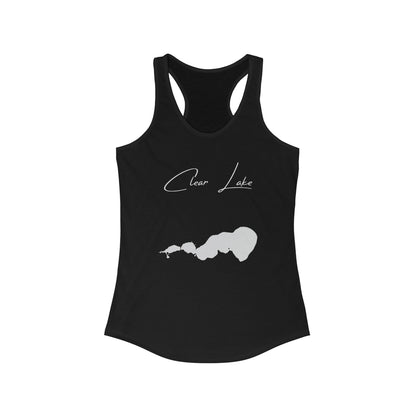 Iowa  Clear  Lake  Racerback-Tank  front  position  view  from  front  solid  black.webp