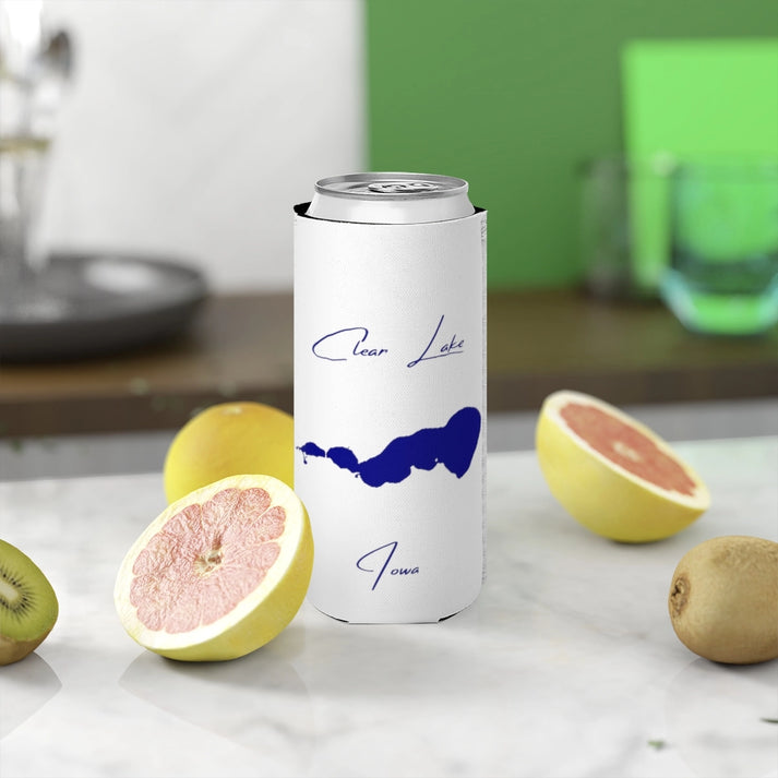 Iowa  Clear  Lake  Slim  Can  Koozie  front  position  view  from  context-2  white.webp