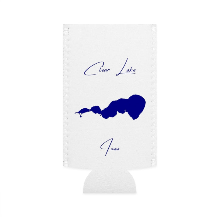 Iowa  Clear  Lake  Slim  Can  Koozie  front  position  view  from  flat-front  white.webp