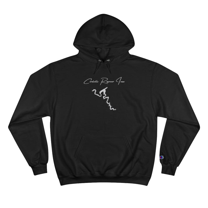 Iowa  Coralville  Reservoir  Hoodie  front  position  view  from  front  black.webp