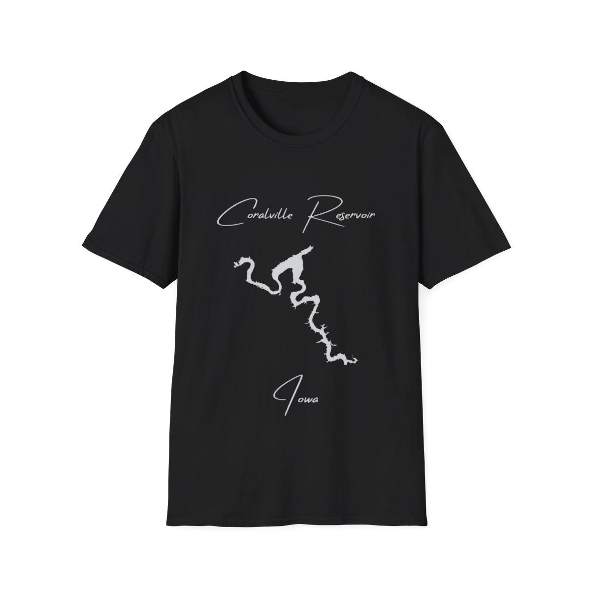 Iowa  Coralville  Reservoir  T-shirt  front  position  view  from  front  black.webp