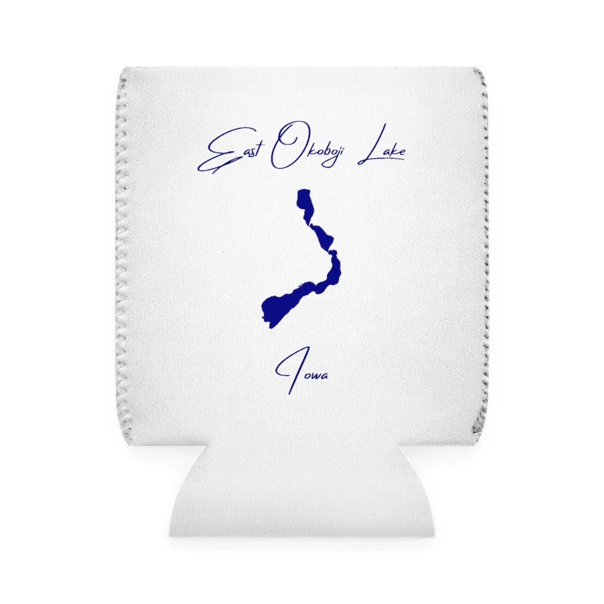 Iowa  East  Okoboji  Lake  Can  Koozie  front  position  view  from  front-1  white.webp