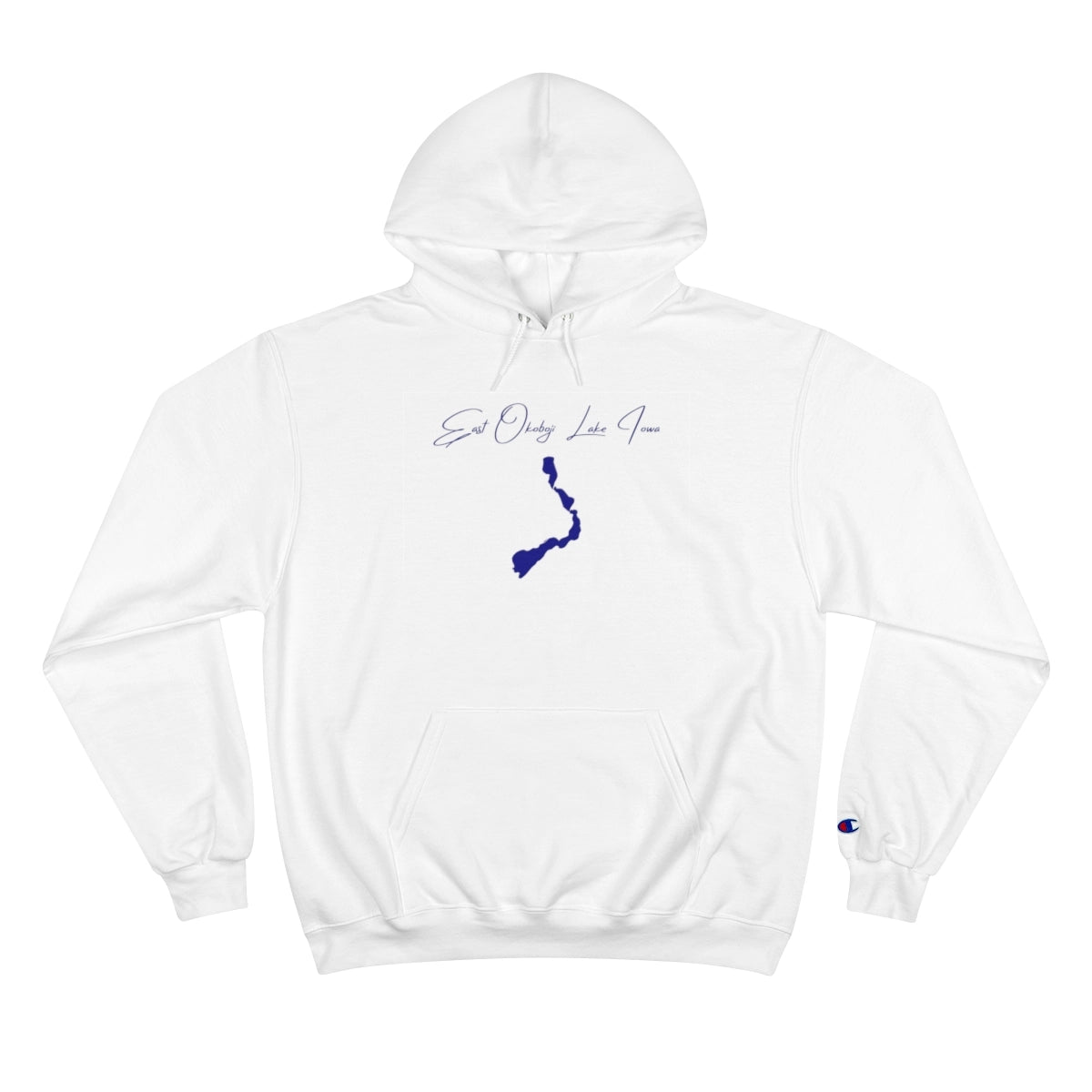 Iowa  East  Okoboji  Lake  Hoodie  front  position  view  from  front  white.webp