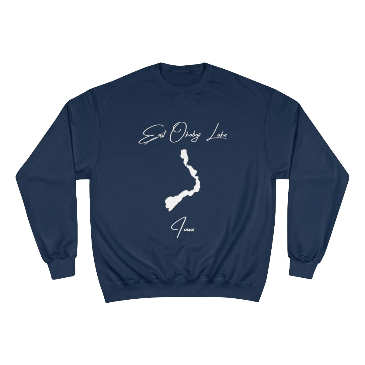 Iowa  East  Okoboji  Lake  Sweatshirt  front  position  view  from  front  navy.webp
