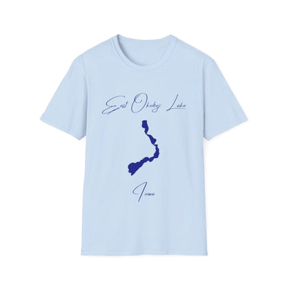 Iowa  East  Okoboji  Lake  T-shirt  front  position  view  from  front  light  blue.webp