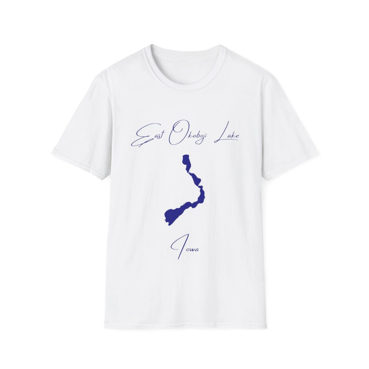 Iowa  East  Okoboji  Lake  T-shirt  front  position  view  from  front  white.webp