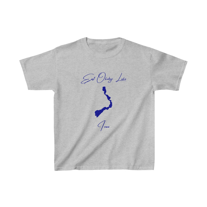Iowa  East  Okoboji  Lake  Youth  T-shirt  front  position  view  from  front  sport  grey.webp