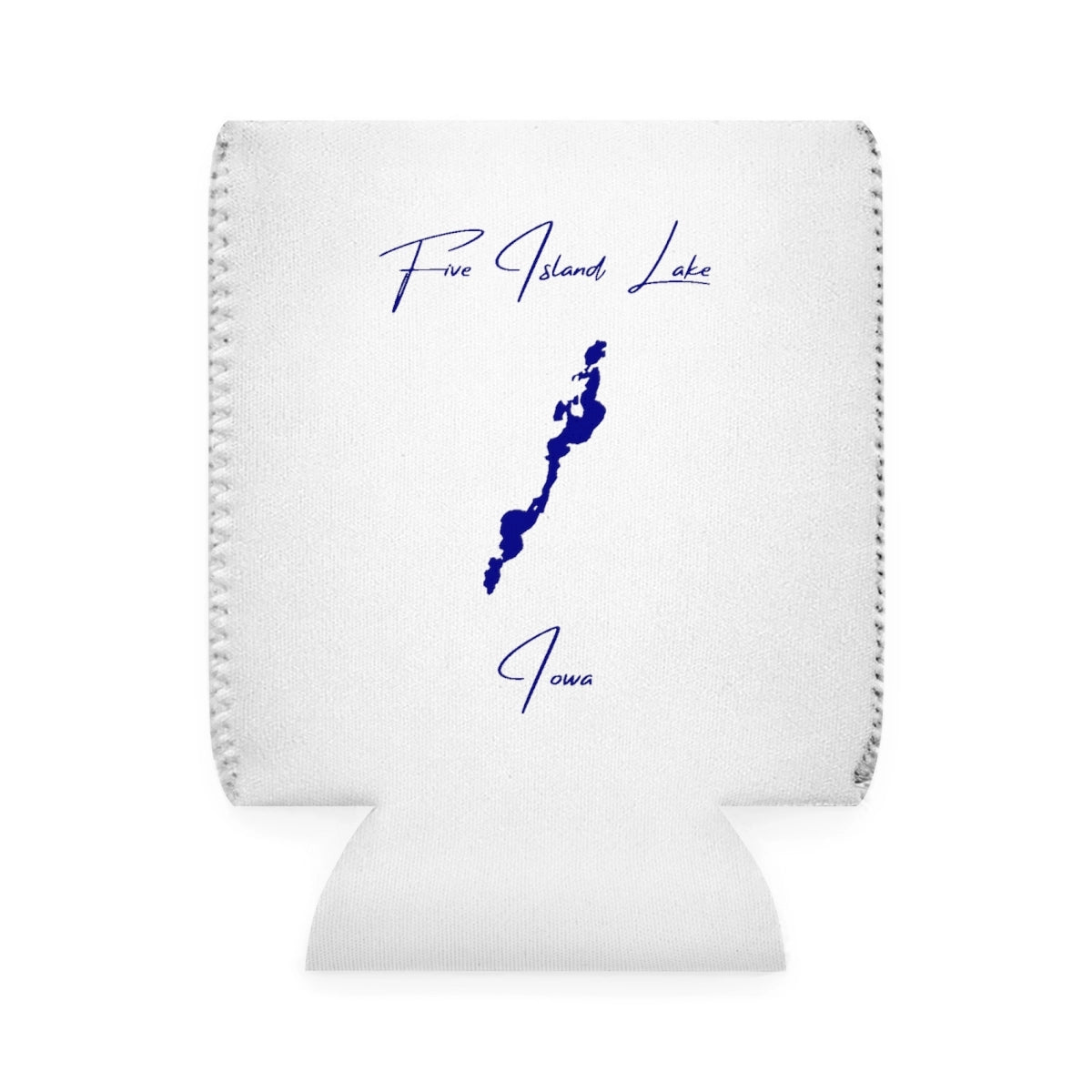 Iowa  Five  Island  Lake  Can  Koozie  front  position  view  from  front-1  white.webp