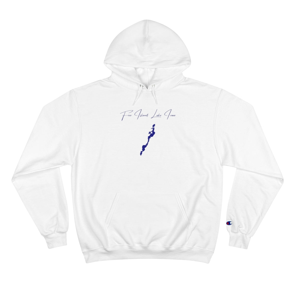 Iowa  Five  Island  Lake  Hoodie  front  position  view  from  front  white.webp