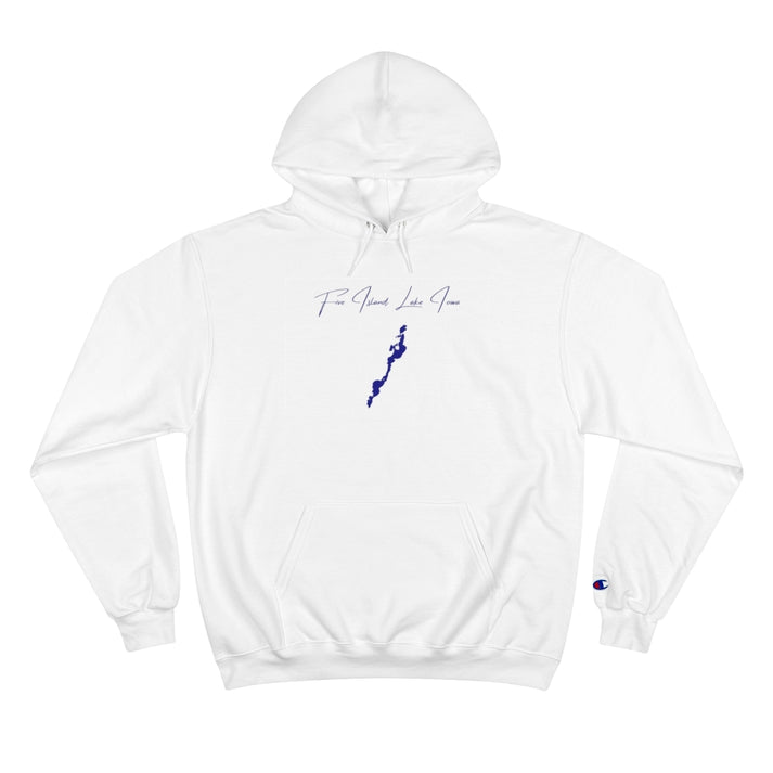 Iowa  Five  Island  Lake  Hoodie  front  position  view  from  front  white.webp