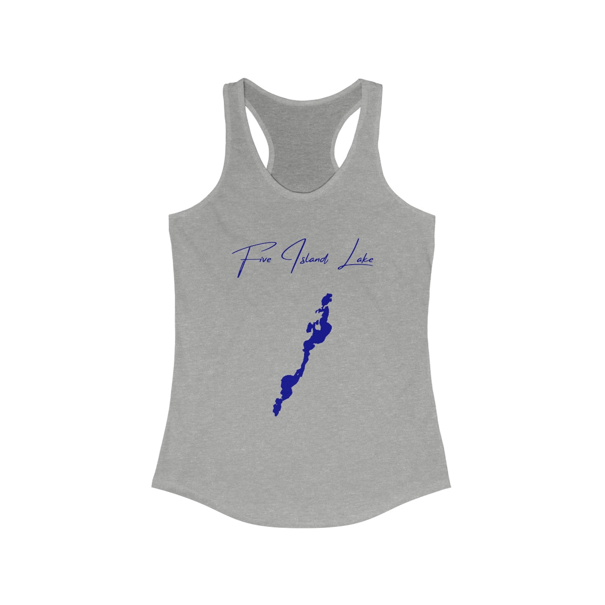 Iowa  Five  Island  Lake  Racerback-Tank  front  position  view  from  front  heather  grey.webp
