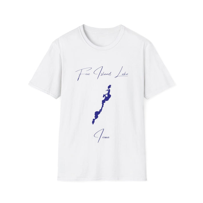 Iowa  Five  Island  Lake  T-shirt  front  position  view  from  front  white.webp